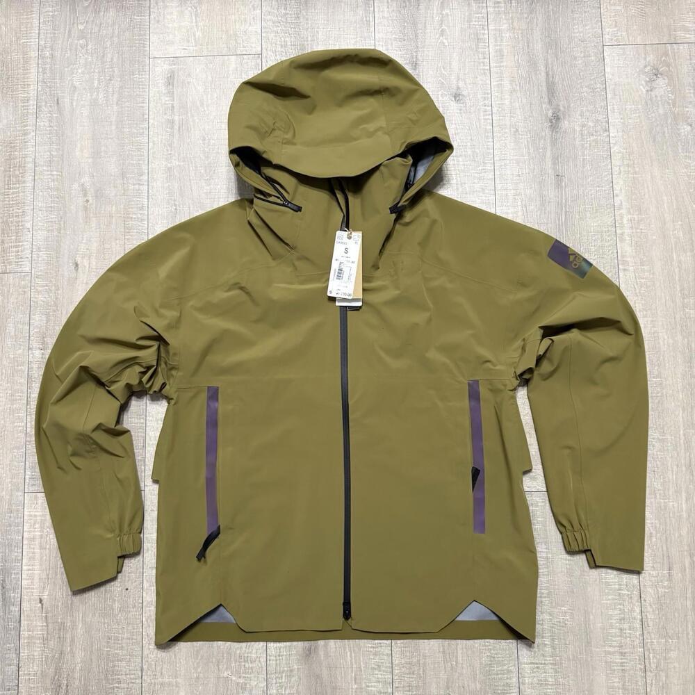 Adidas Myshelter Wild Moss Hooded Rain Jacket 2020 GK8683 Sz Small Men